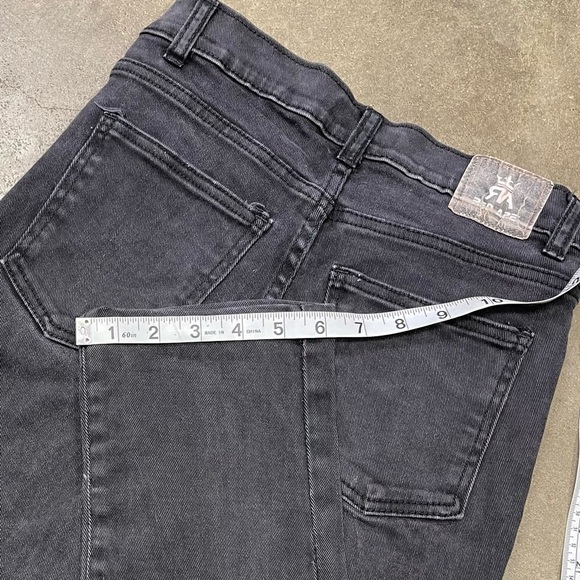 Red Ape Black Ribbed Patches Paint Splatter Jeans - Picture 9 of 9